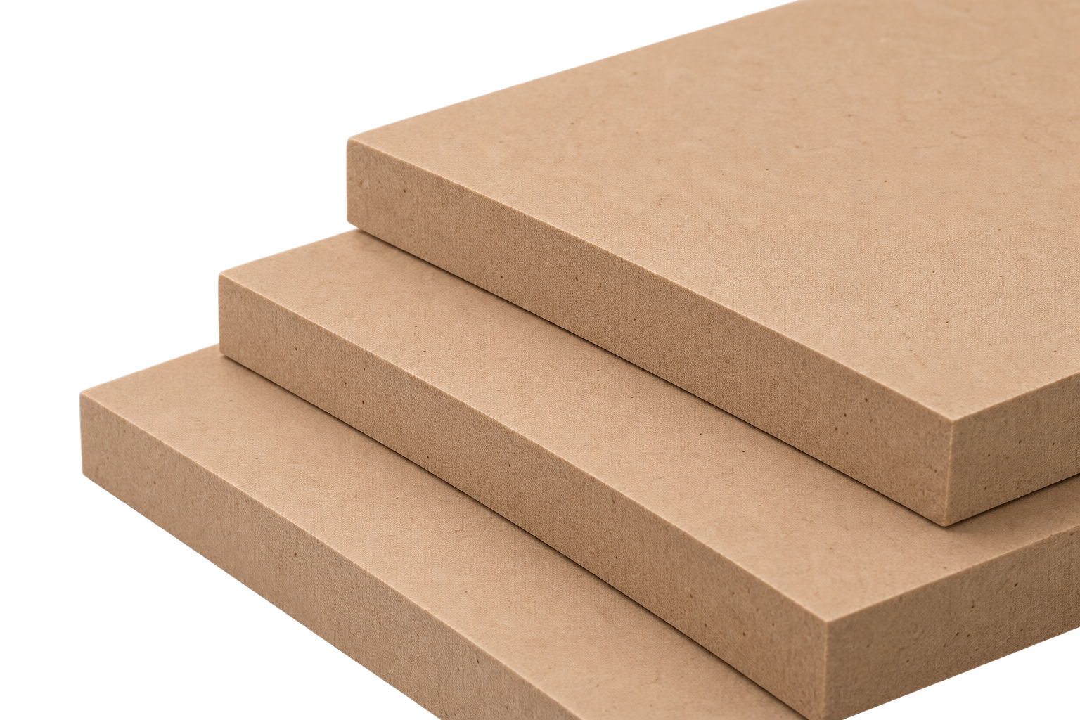 Vrijstaande stapel platen van MDF